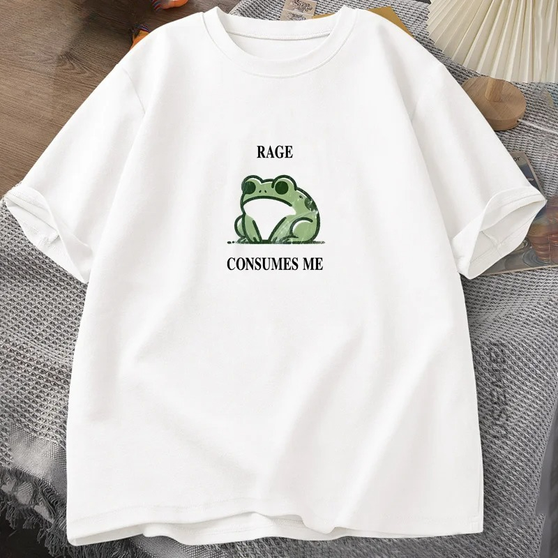 Summer Clothing Clearance - 怒りが私を焼き尽くす カエル ヴィンテージ Tシャツ メンズ レディース