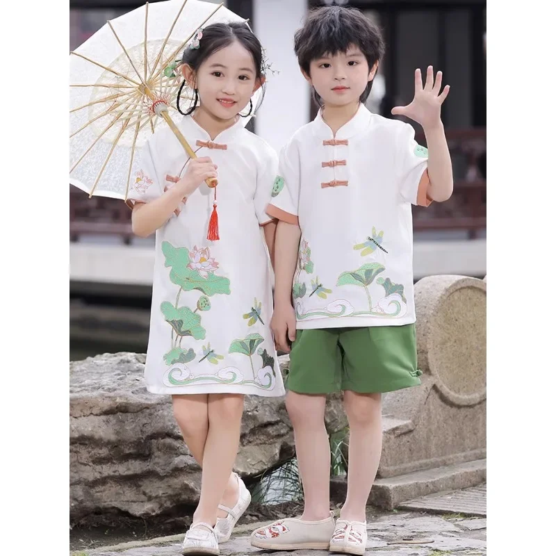 Summer Clothing Online - エレガントな子供服,素敵な夏のトップ,トンボ,チャイナドレス,モーダ,中国風,スリムなパフォーマンス,オンライン,ストア