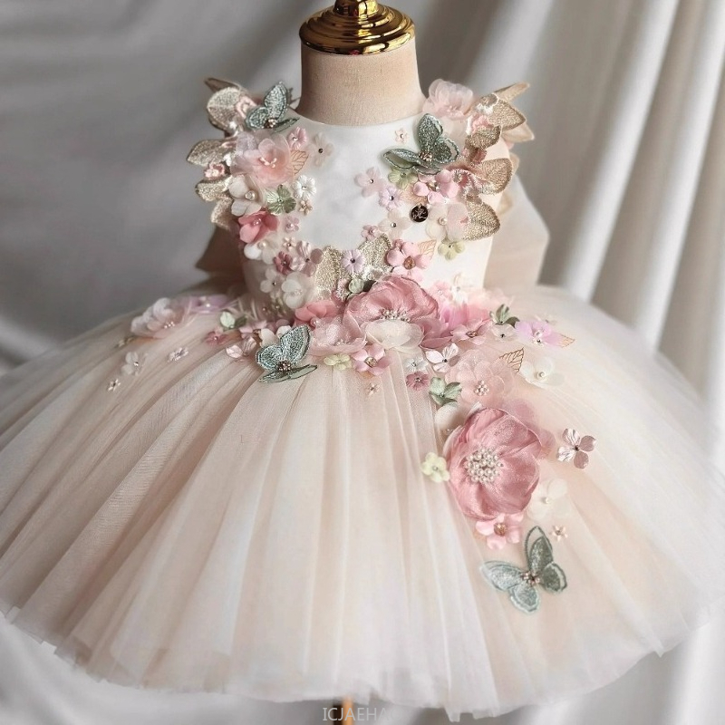 Summer Clothing Baby - 結婚式のドレス夏子供女の子最初の誕生日花柄プリンセスガウン衣装フラワードレス服服ベビーキッズ服