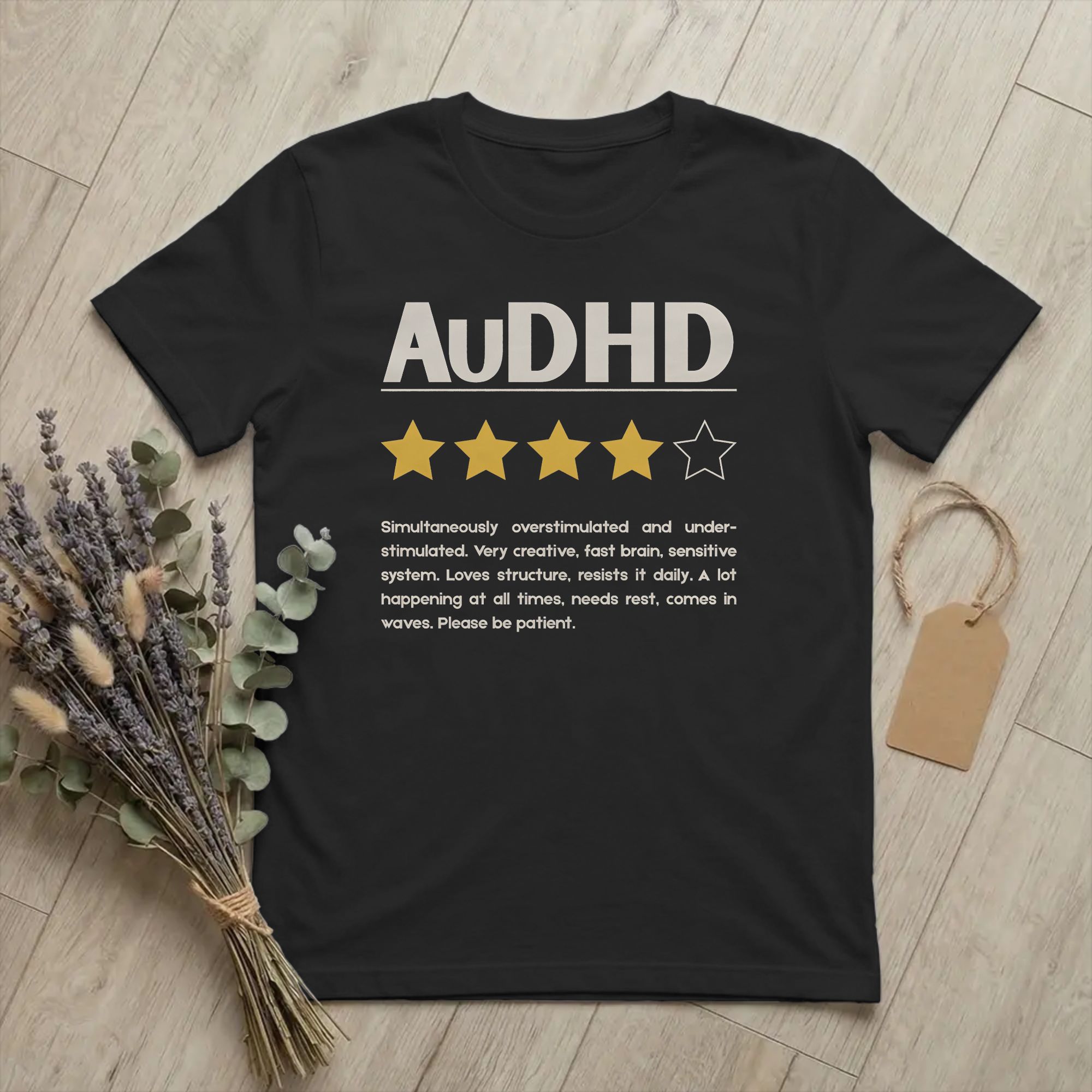 AuDHD Star Review メンタルヘルスTシャツ  - Summer Clothing Reviews のレビューと価格