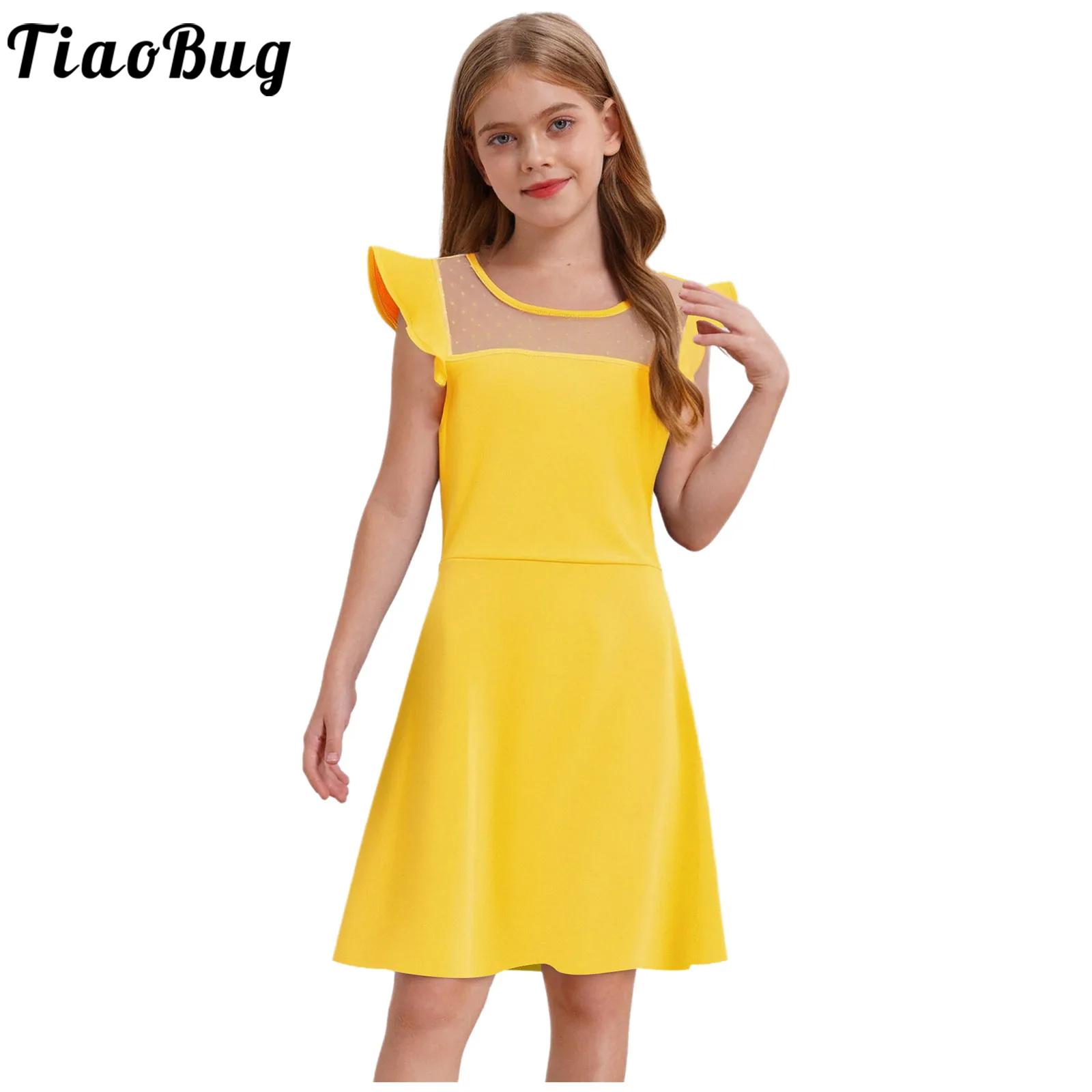 10代の女の子の夏のドレス、ラッフルスリーブ、ドット柄、シー - Summer Dresses Yours Clothing のレビューと価格