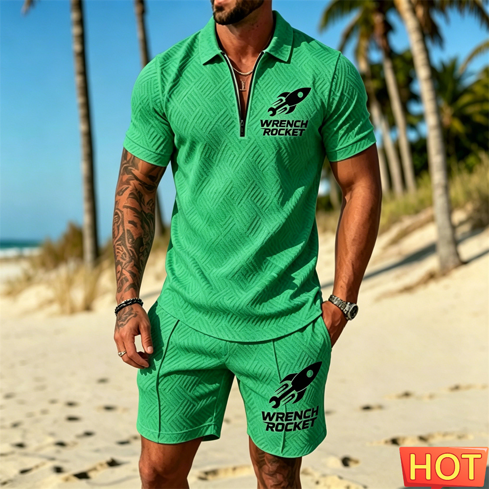 夏のメンズアウトフィット メンズバケーションポロセット カジ - Summer Vacation Clothing Men のレビューと価格
