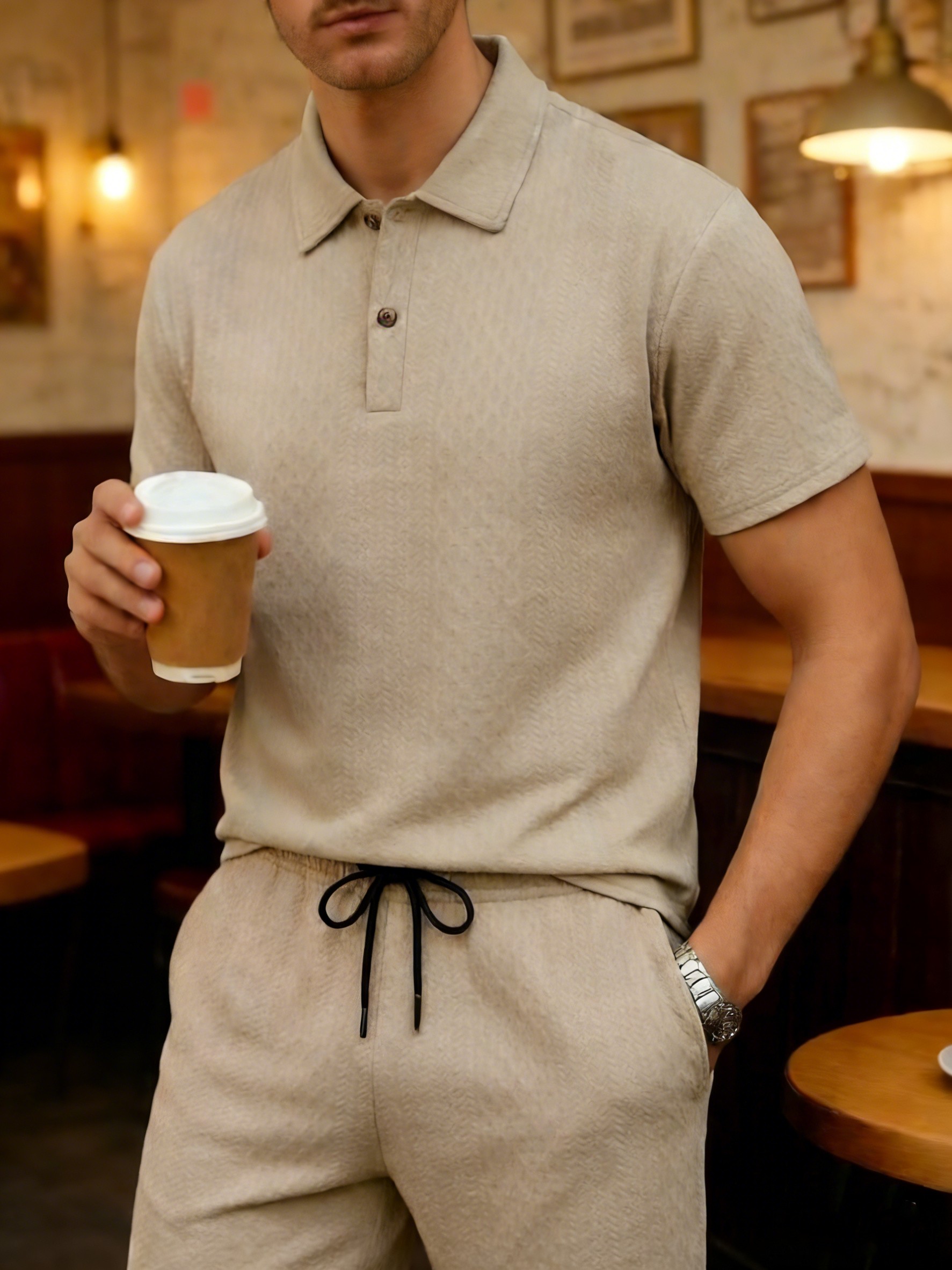 夏 S-3XL セットの男性ファッションシンプルなジャカード - Summer Vacation Clothing Men のレビューと価格