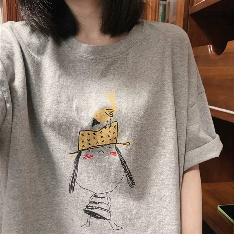 メンズルーズフィット半袖Tシャツ純綿半袖トレンディブランドI - Summer Clothing Brands のレビューと価格