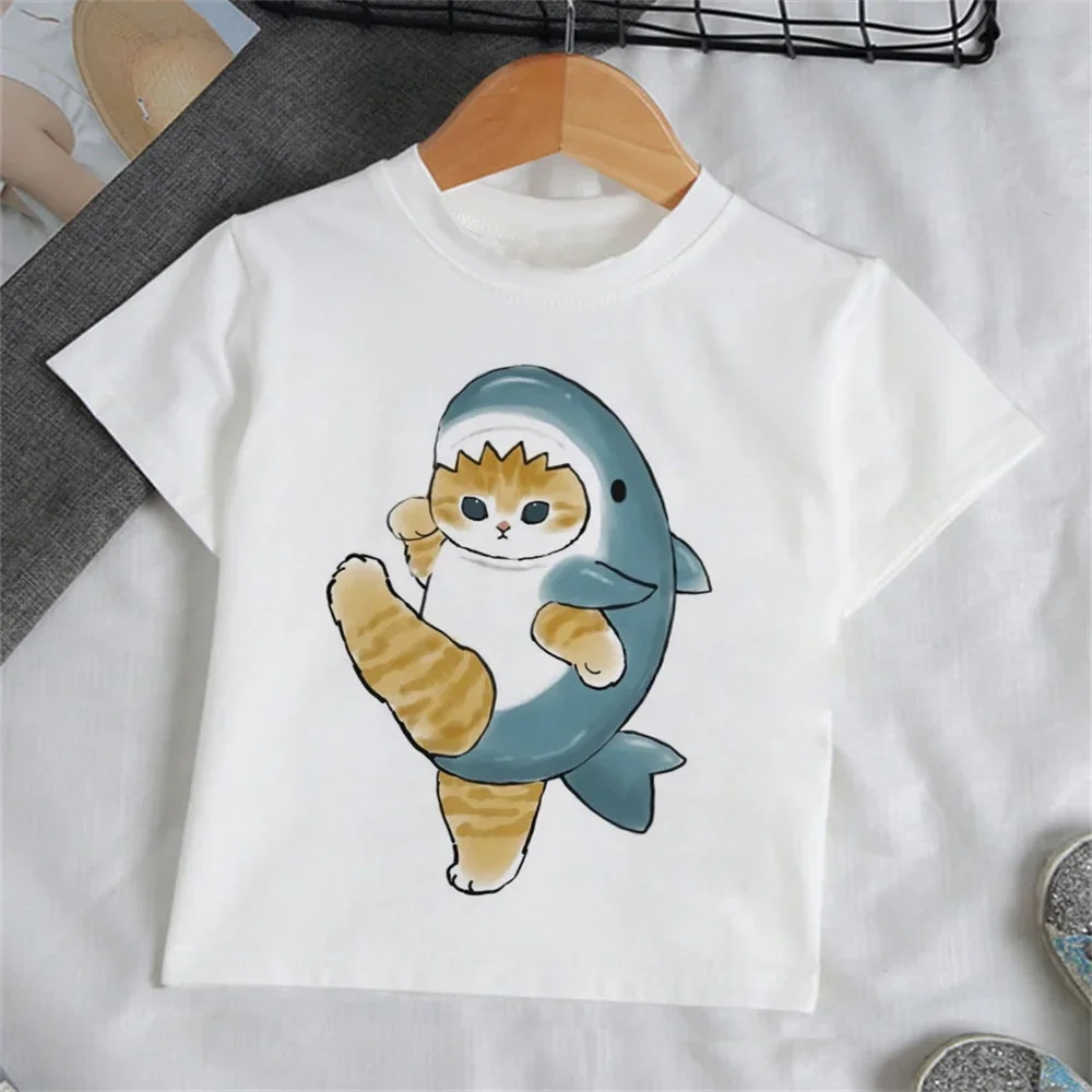子供服 女の子用 カートゥーン猫柄Tシャツ 半袖 ベビーサマ - Summer Clothing Baby のレビューと価格