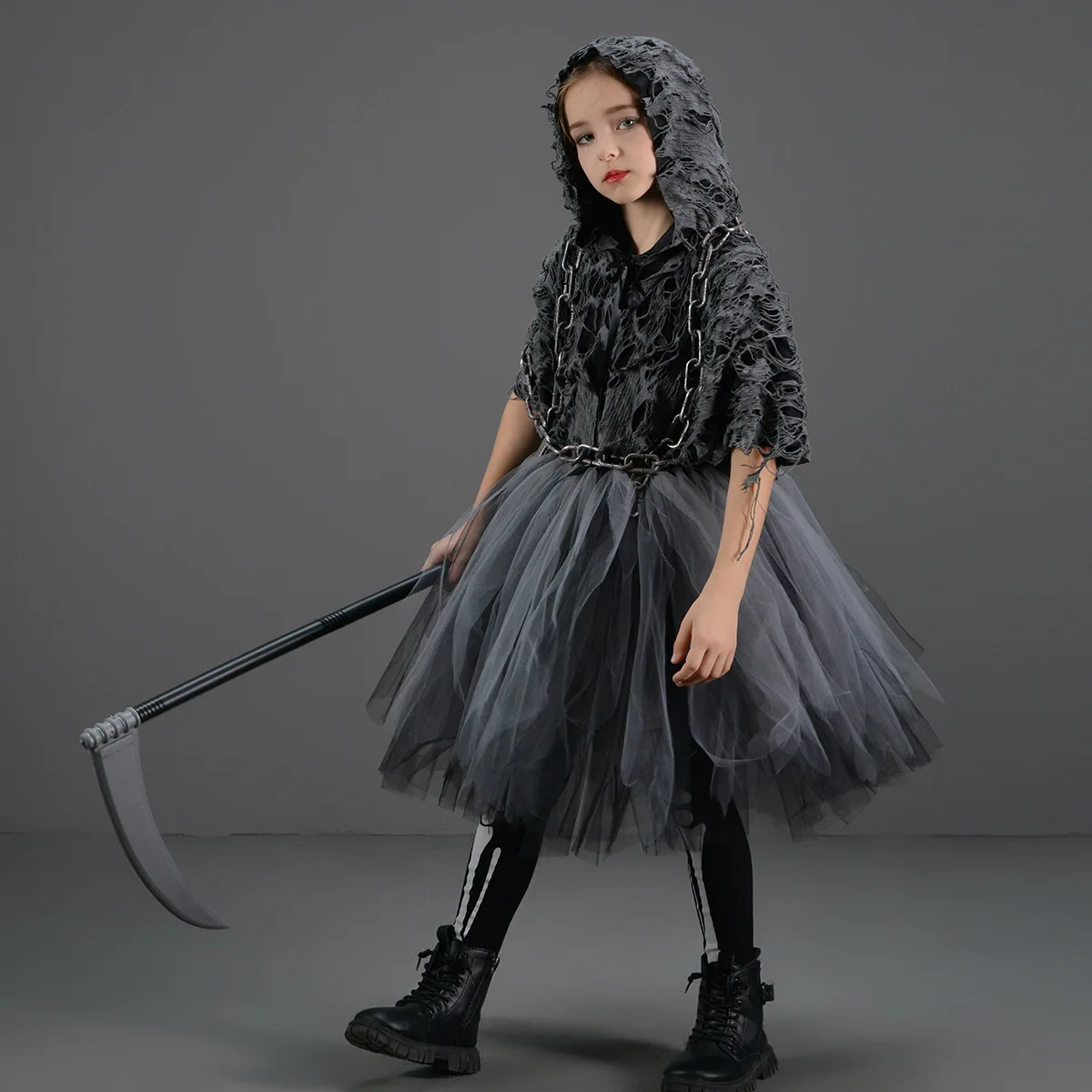 子供用ハロウィンコスプレ怖い死神コスチューム女の子用チュチュ - Summer Vacation Clothing Men のレビューと価格