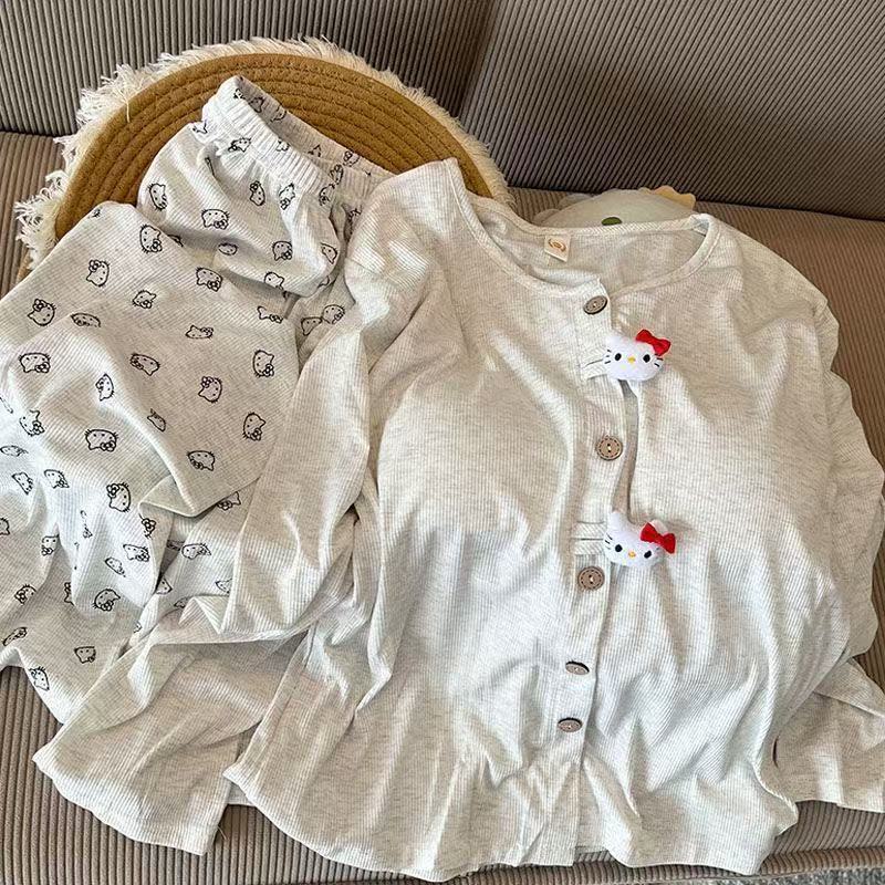 ハローキティパジャマ 胸パッド付き かわいい漫画柄 レディー - Summer Clothes のレビューと価格