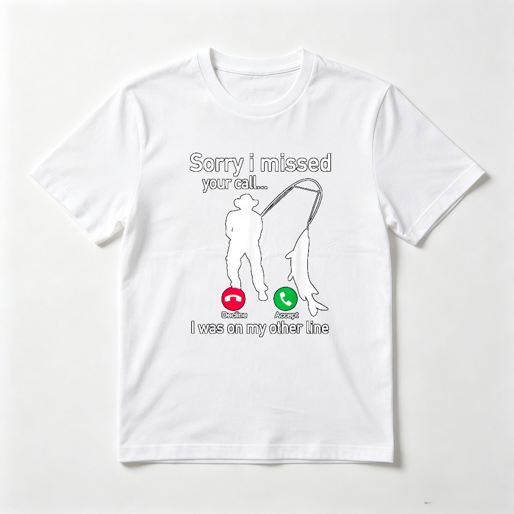 フィッシングコール - 面白い釣り人Tシャツ「お通話をお見逃 - Summer Clothing Online のレビューと価格