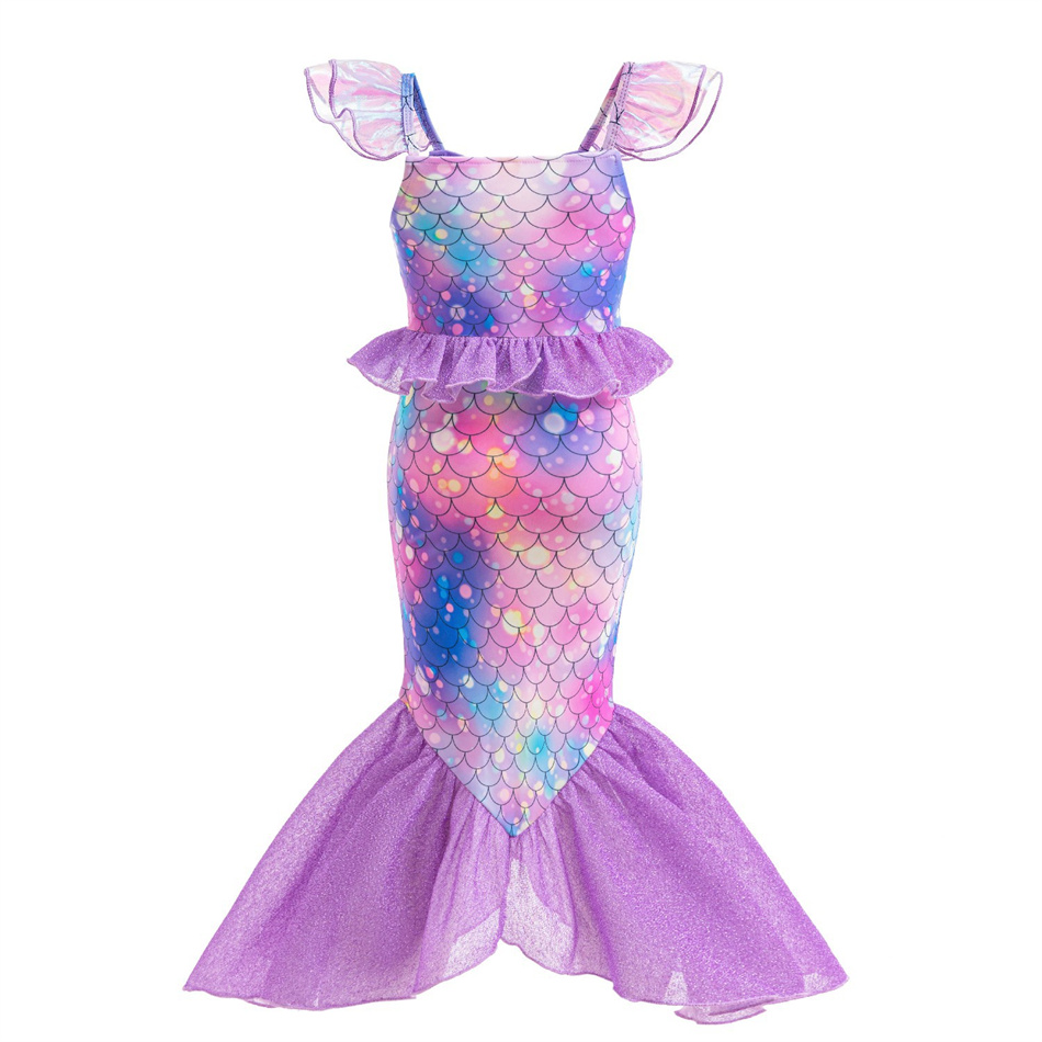 マーメイドコスプレ紫プリンセスドレス女の子夏の休日の服子供ア - Summer Dresses Yours Clothing のレビューと価格