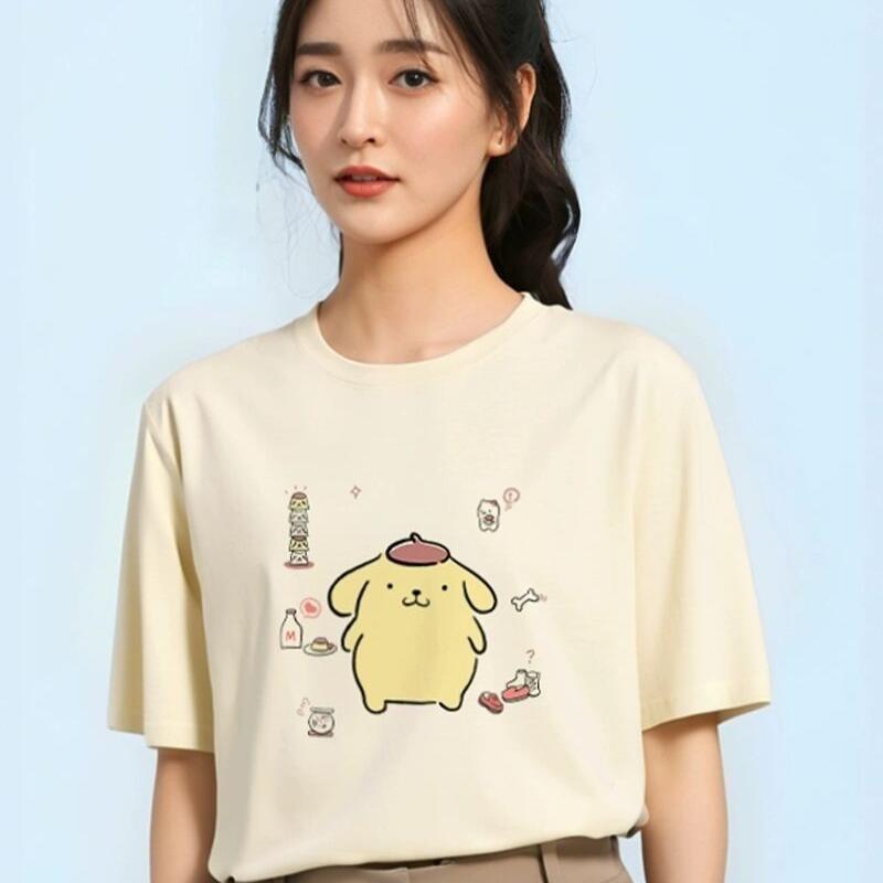 サンリオ半袖Tシャツ、ポムポムプリン女の子夏痩身漫画かわいい - Summer Clothes のレビューと価格