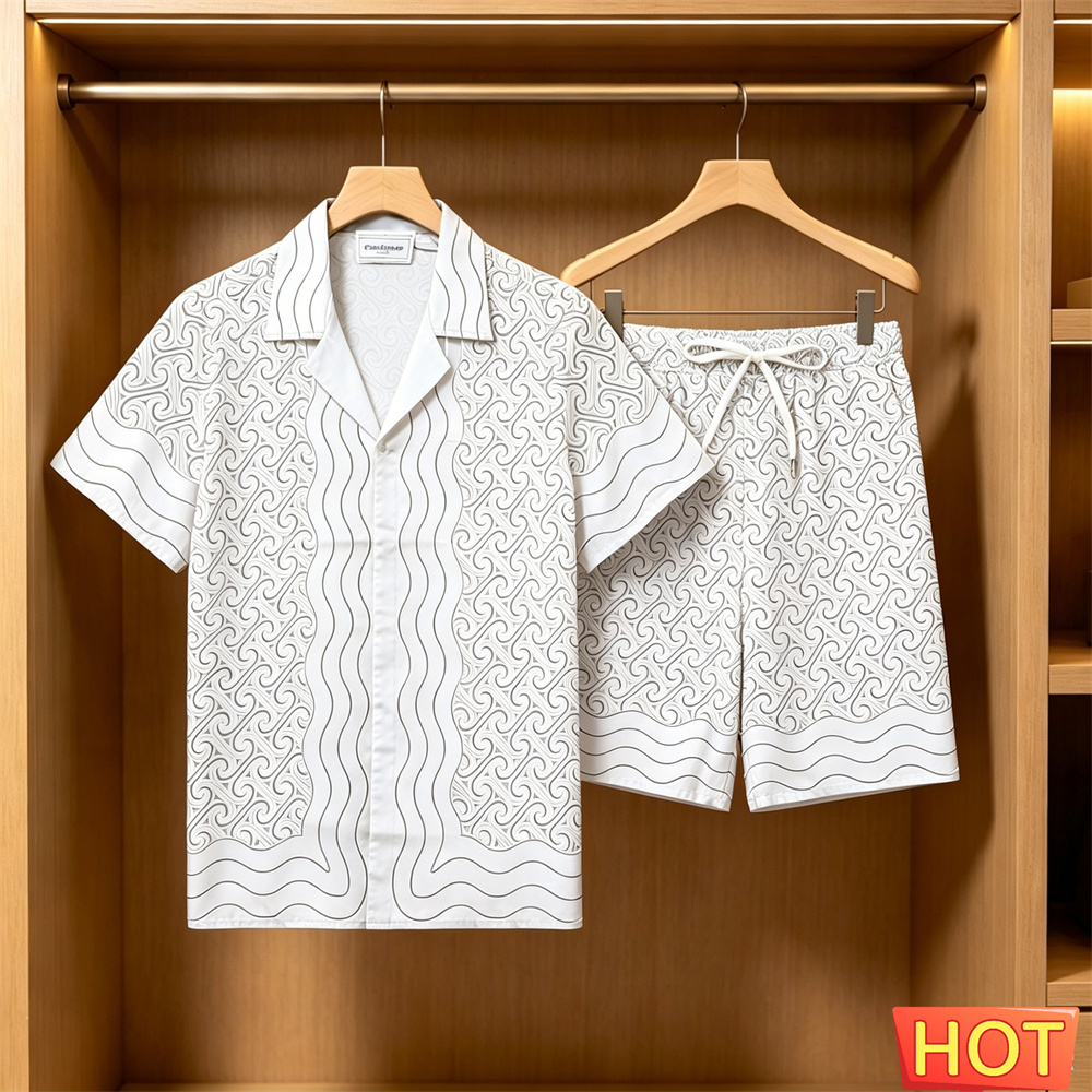 夏のメンズシャツセットカジュアル休暇半袖 Tシャツ + ショ - Summer Vacation Clothing Men のレビューと価格