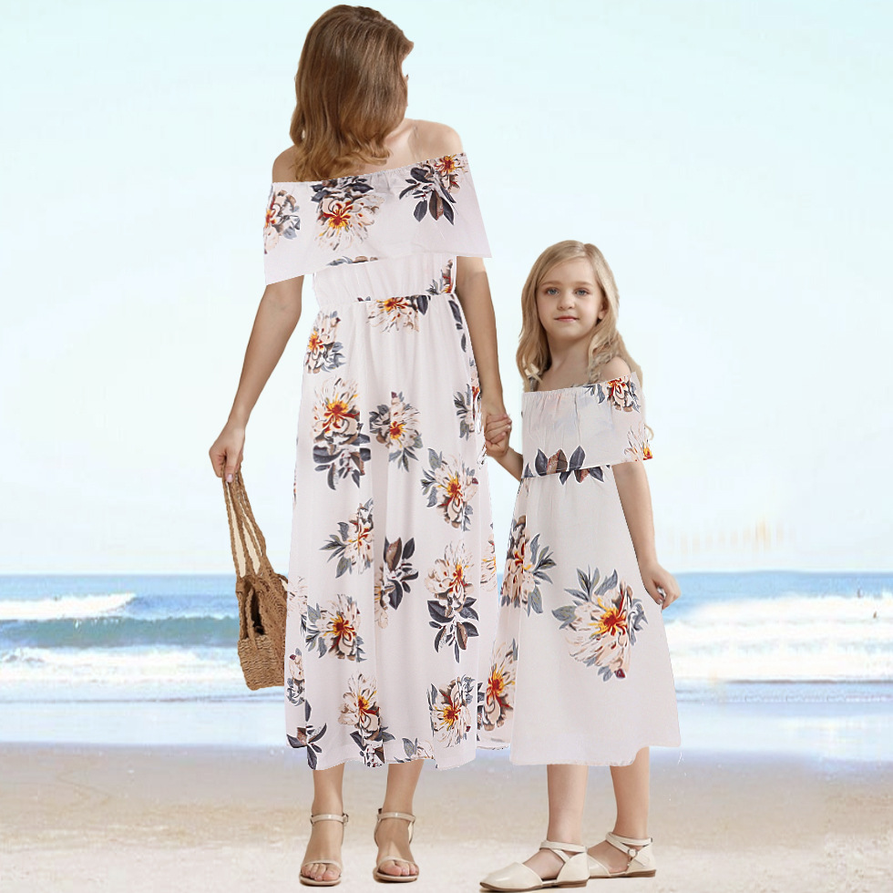 1つの肩にプリントされた家族の服,母と子の服,2022 - Summer Dresses Yours Clothing のレビューと価格