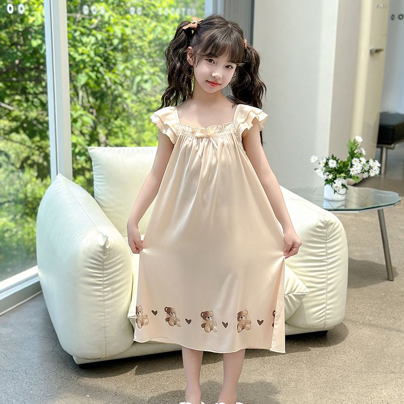 新しい夏の韓国風ガールズノースリーブナイトガウンアイスシルク - Summer Dresses Yours Clothing のレビューと価格