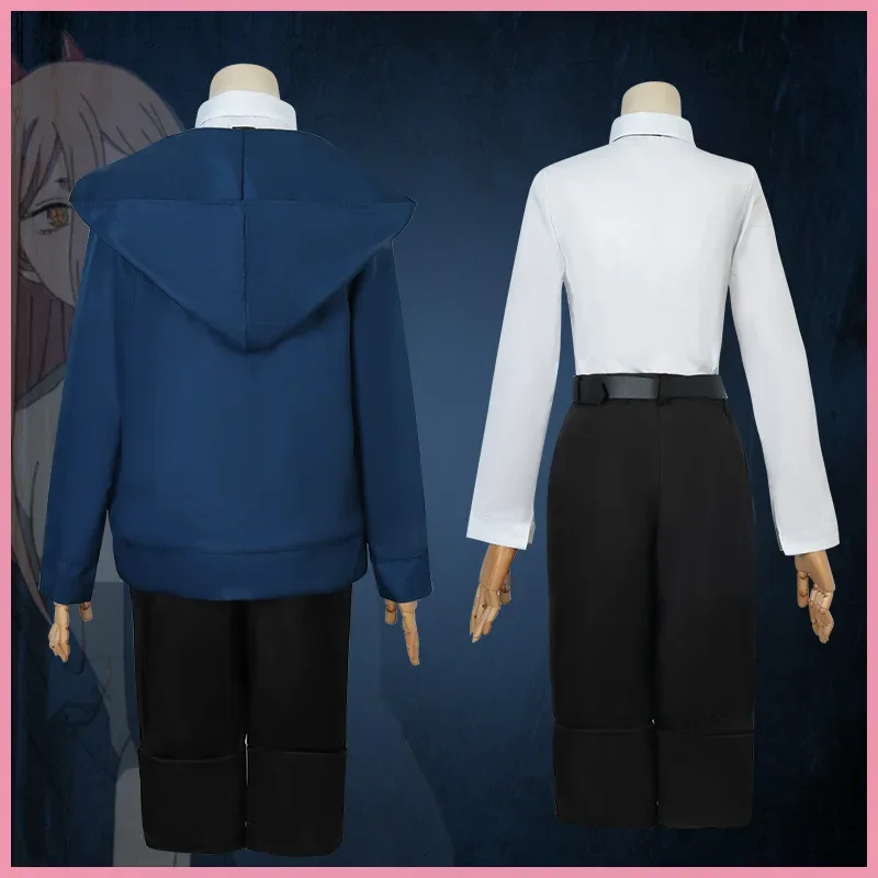パワーコスプレチェーンソーマンコスチュームブルージャケットウ - Summer Vacation Clothing Men のレビューと価格