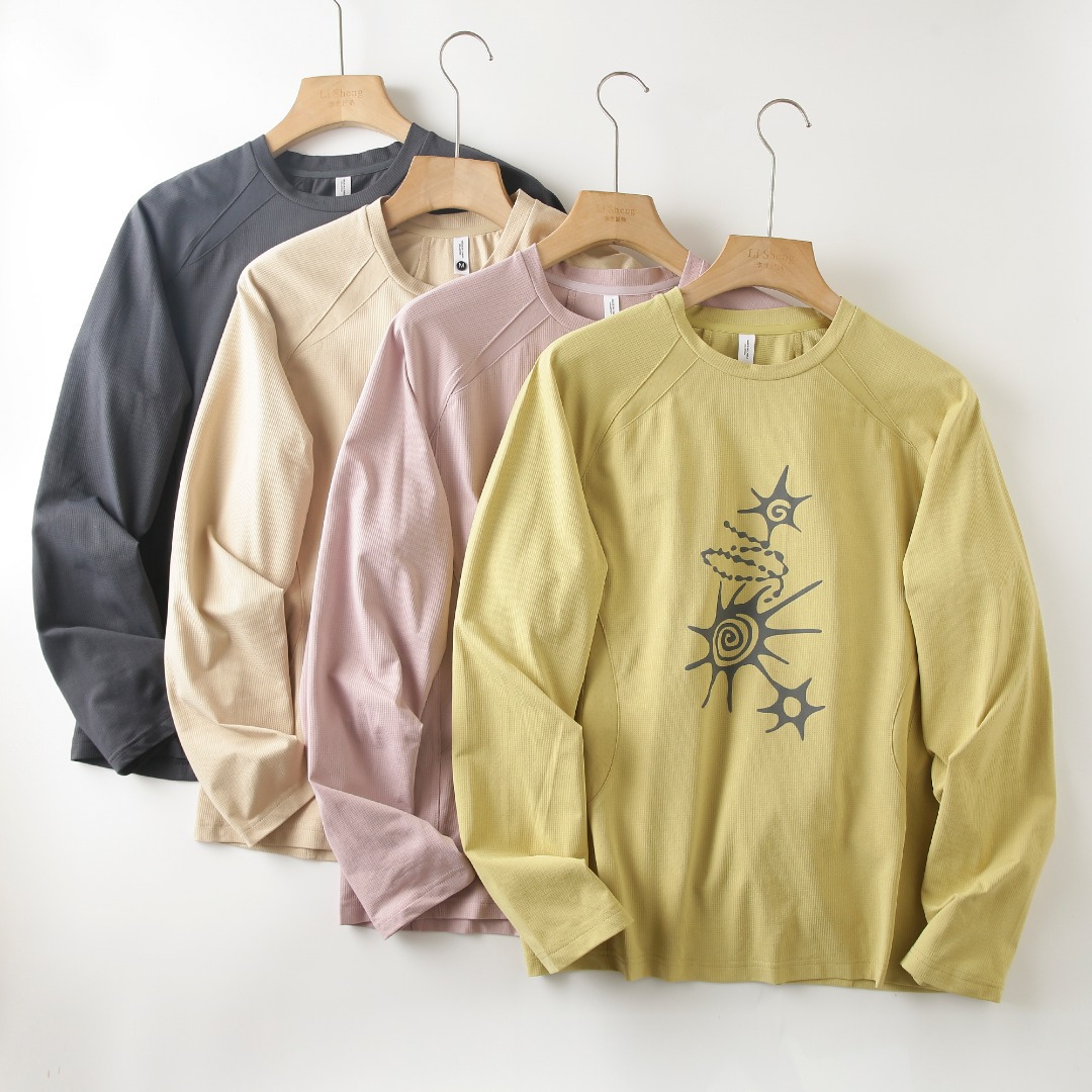 ユニセックス ハイストレッチ 通気性のある長袖 T シャツ  - Summer Clothing Long Sleeve のレビューと価格