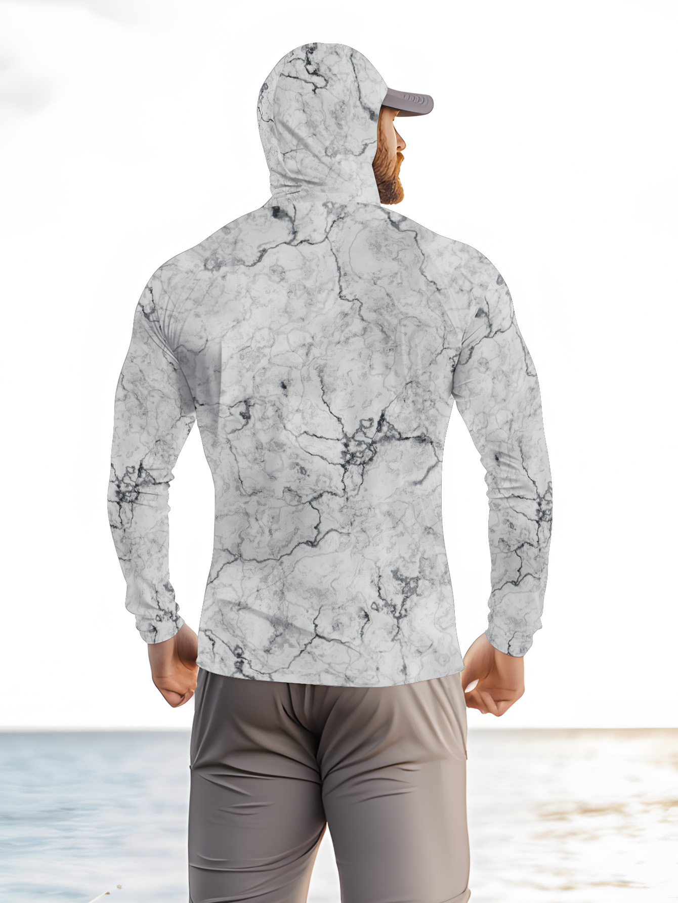 メンズフード付きフィッシングシャツ 長袖 フィッシングウェア - Summer Clothing Long Sleeve のレビューと価格