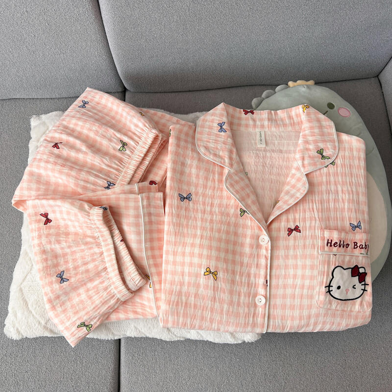 ハローキティ レディース パジャマ 3ピース 半袖スーツ 胸 - Summer Clothes のレビューと価格