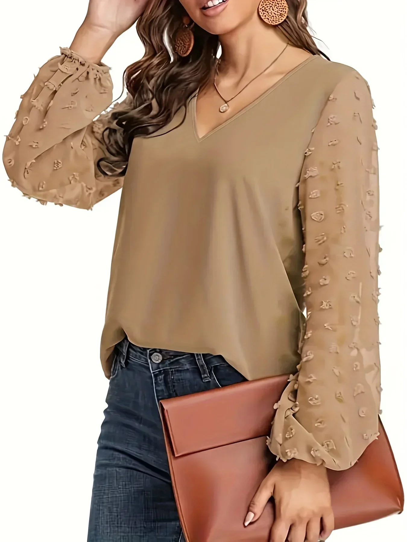 女性用スイス長袖Tシャツ,ラウンドネック,カジュアル,無地, - Summer Clothing Clearance のレビューと価格